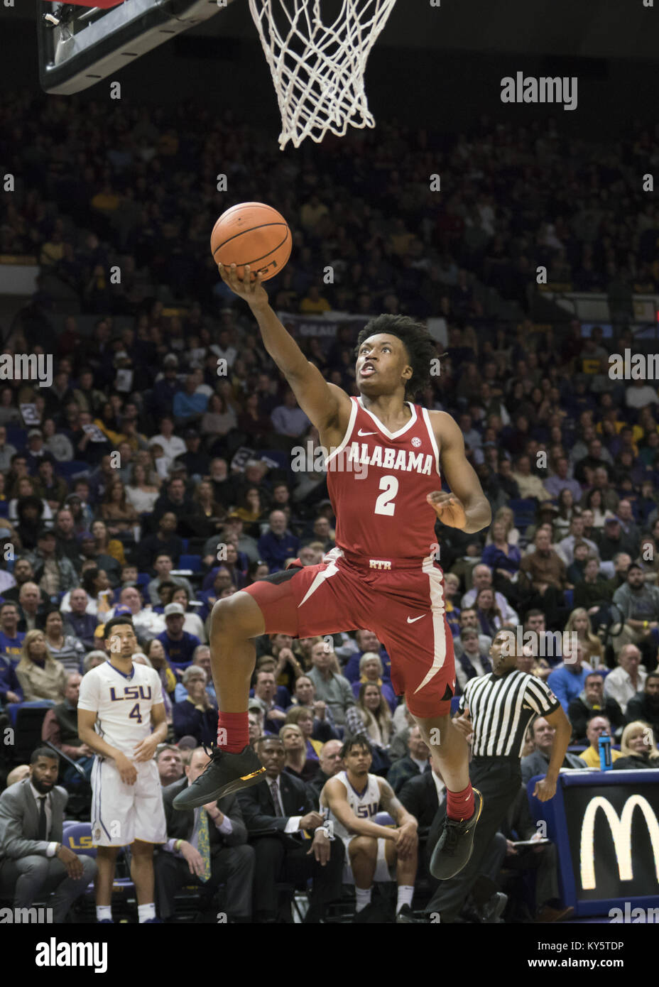 January 13, 2018 - January 13, 2018- Baton Rouge, LA, U.S- Alabama guard COLLIN SEXTON (2) goes for a layup in the first half at the Pete Maravich Assembly Center. Credit: Jerome Hicks/ZUMA Wire/Alamy Live News Stock Photo