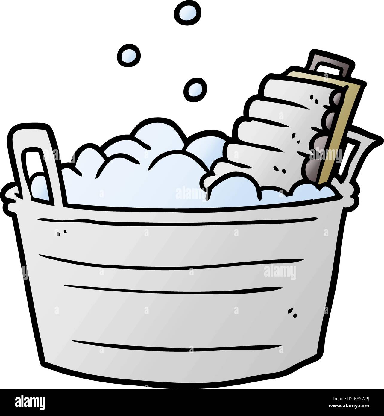 cartoon old laundry washboard and bucket Stock Vector Image & Art Alamy