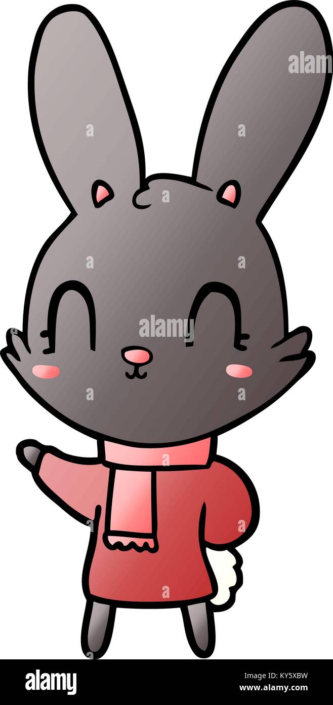 cute cartoon rabbit wearing clothes Stock Vector Image & Art - Alamy