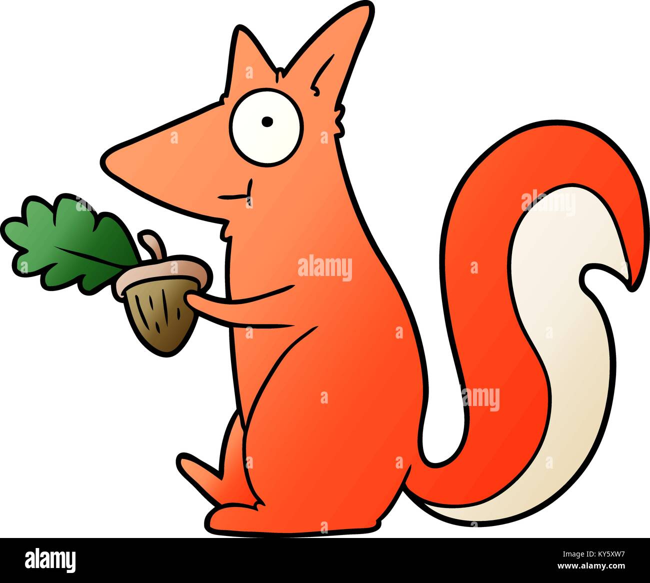 cartoon squirrel with acorn Stock Vector Image & Art Alamy