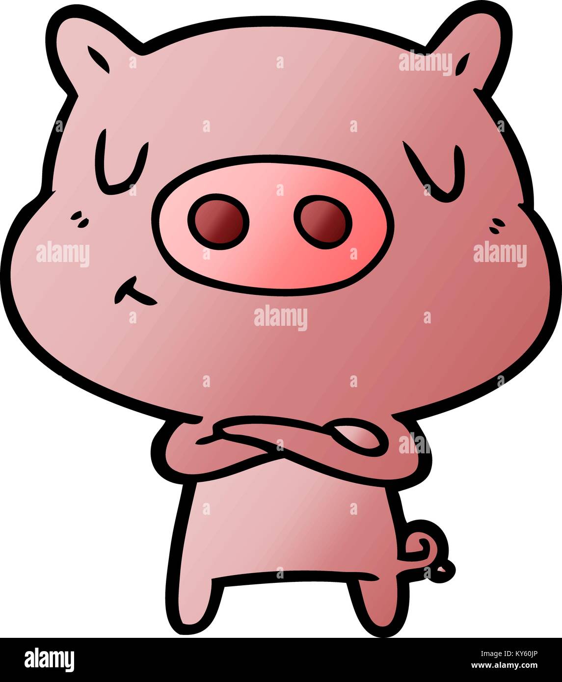 cartoon content pig Stock Vector Image & Art - Alamy