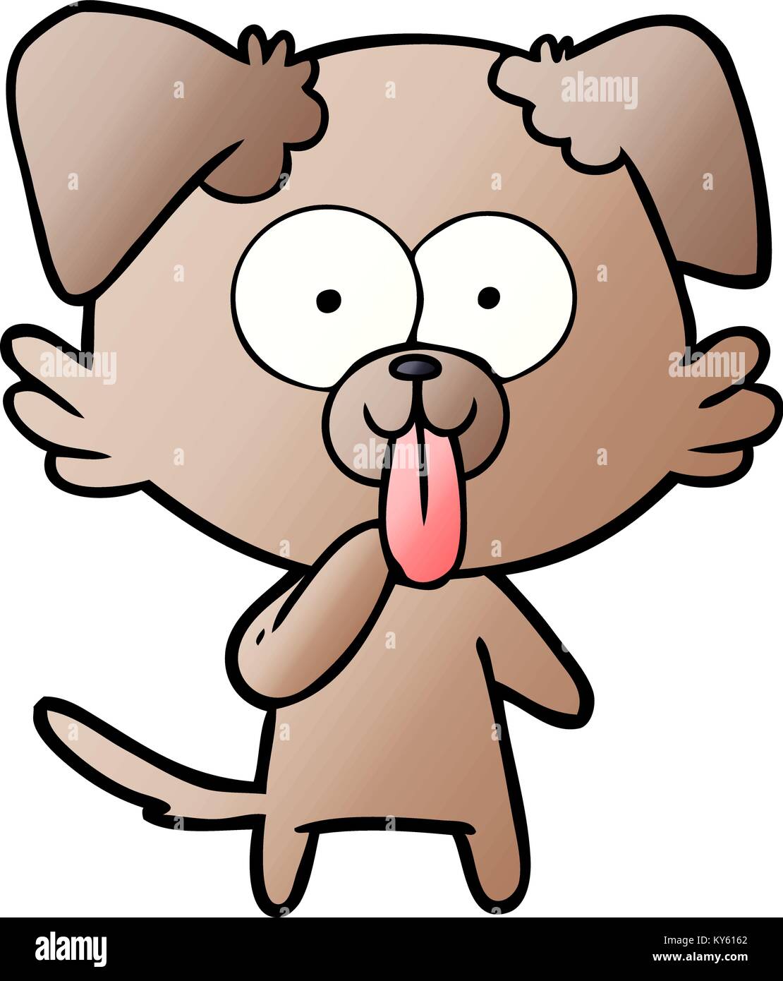 cartoon dog with tongue sticking out Stock Vector