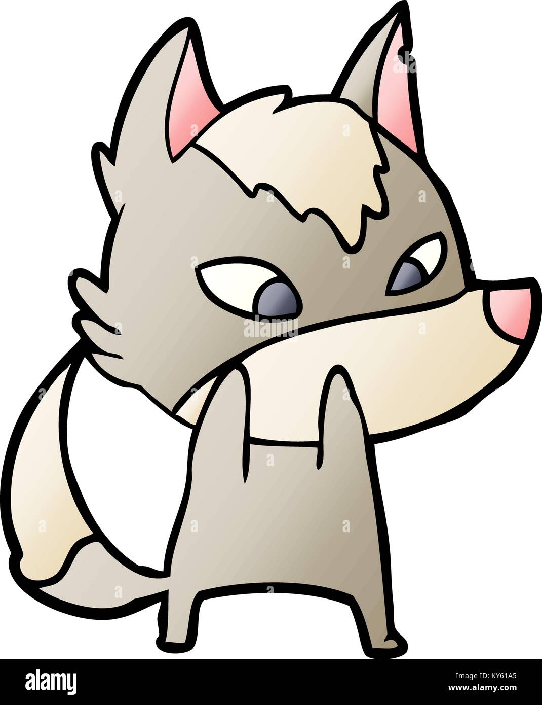 shy cartoon wolf Stock Vector Image & Art - Alamy