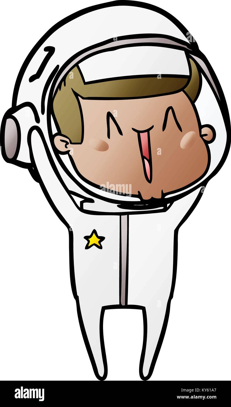 happy cartoon astronaut Stock Vector Image & Art - Alamy