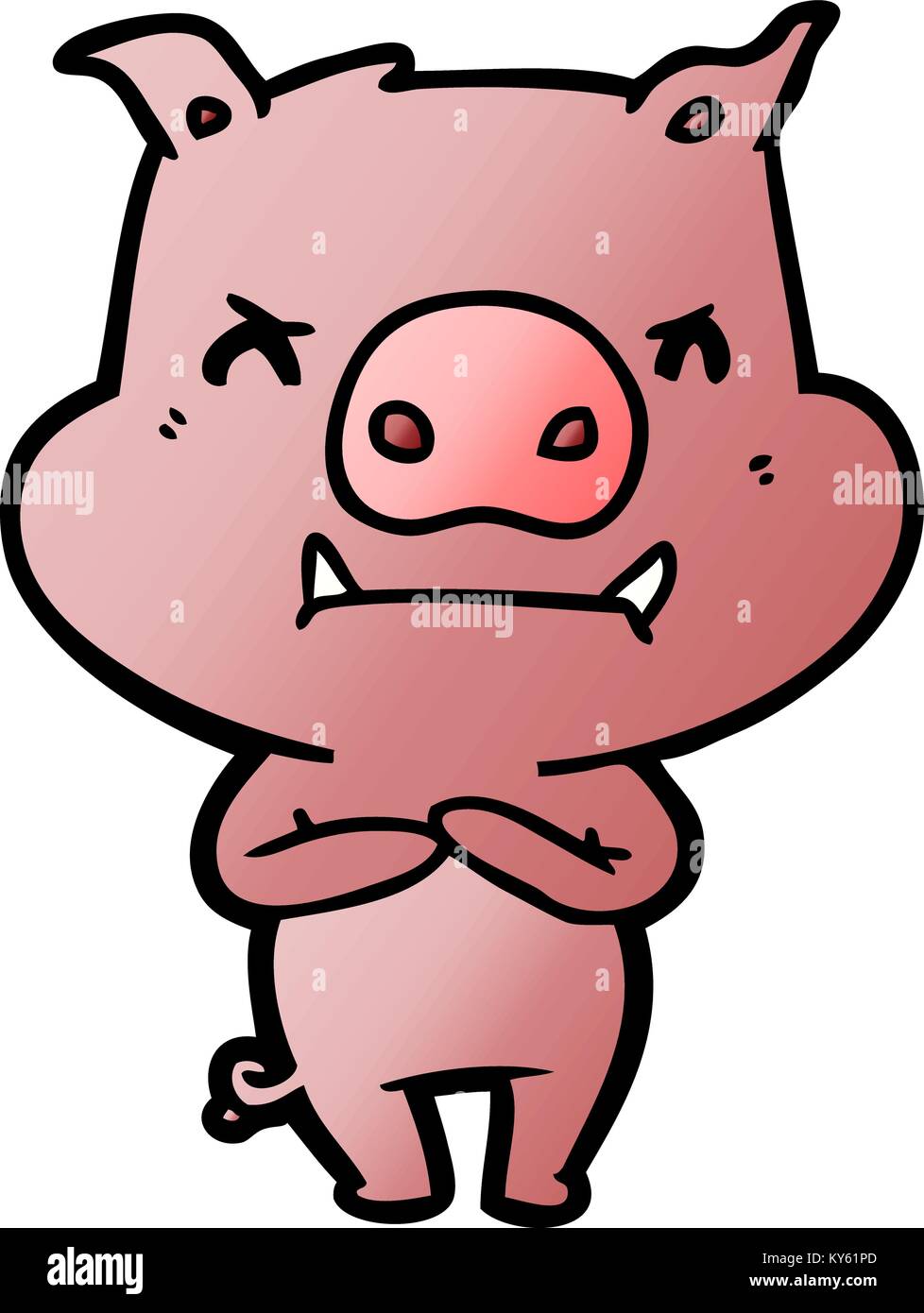 angry cartoon pig Stock Vector Image & Art - Alamy