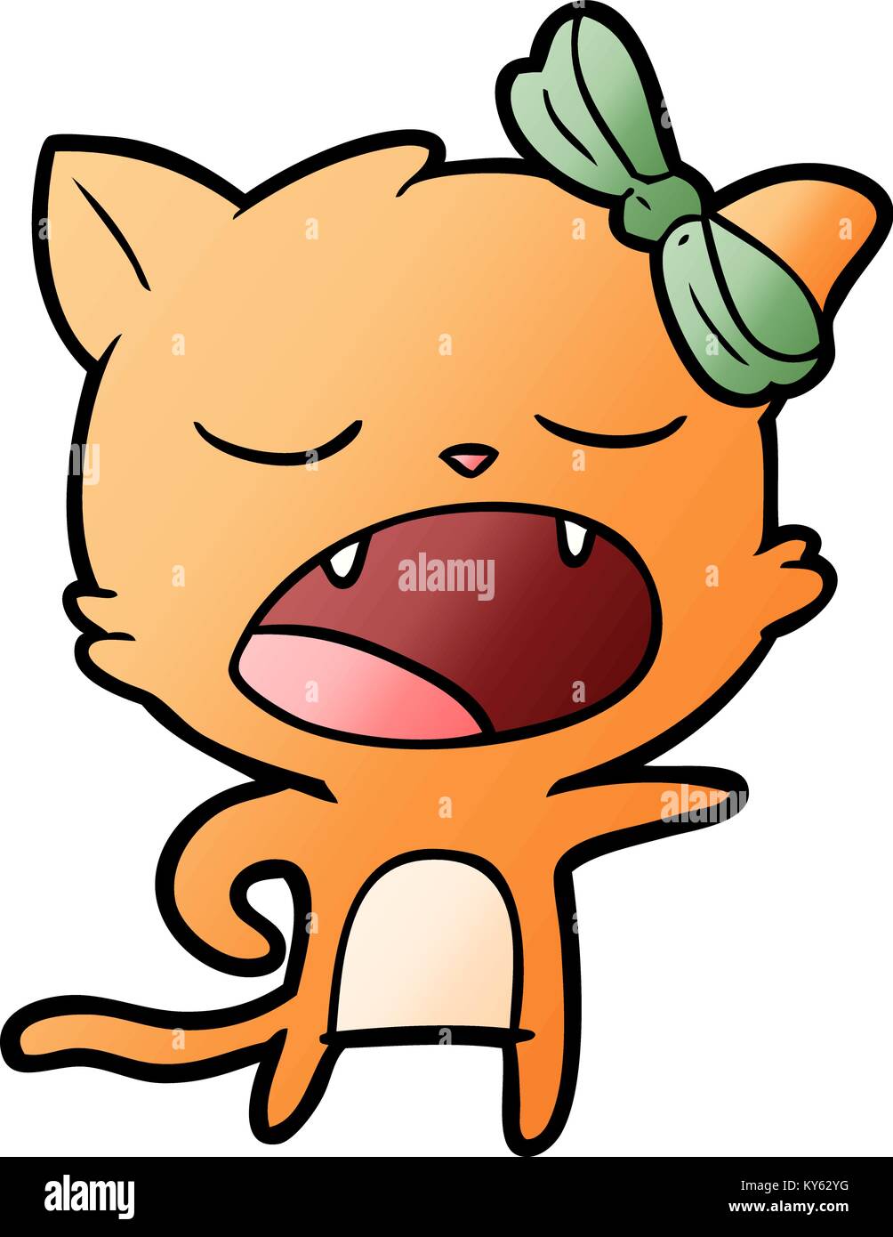 Cartoon Yawning Cat Stock Vector Image And Art Alamy