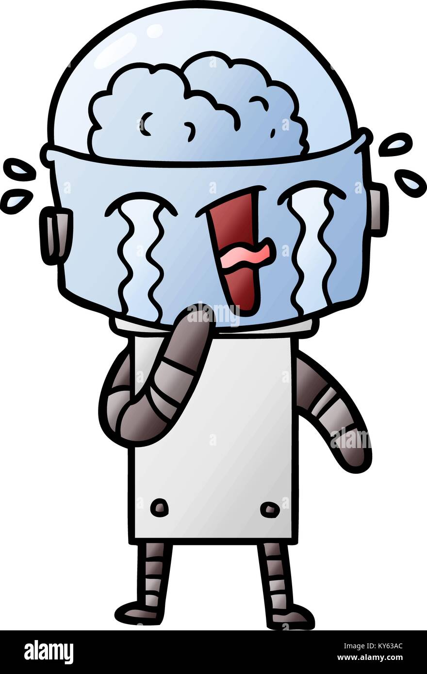 cartoon crying robot Stock Vector Image & Art - Alamy