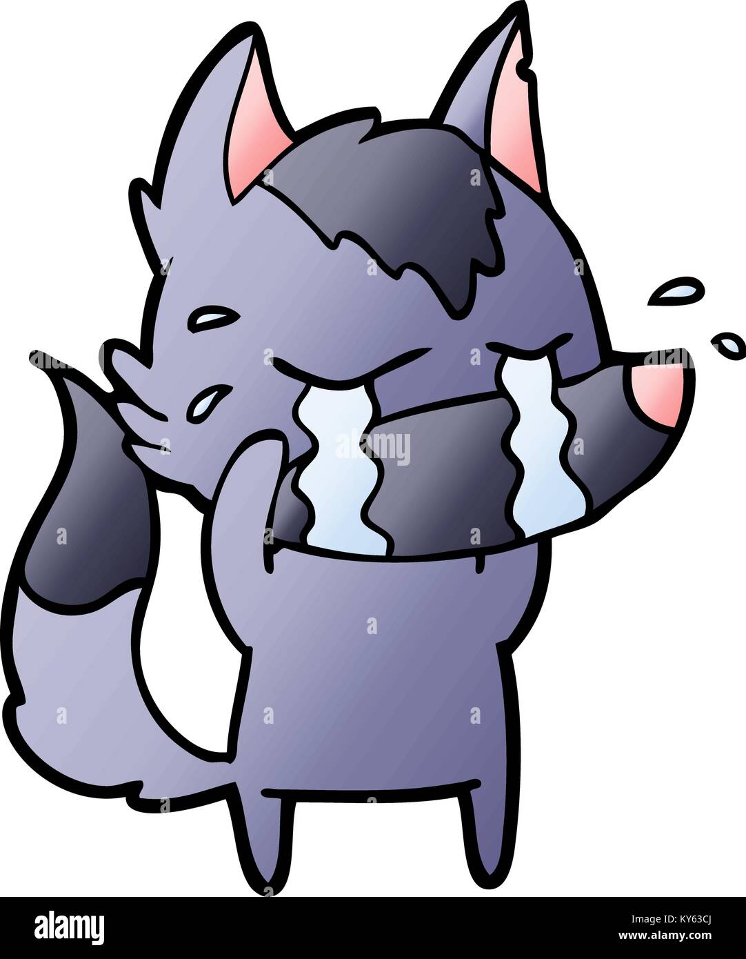 cartoon crying wolf Stock Vector Image & Art Alamy