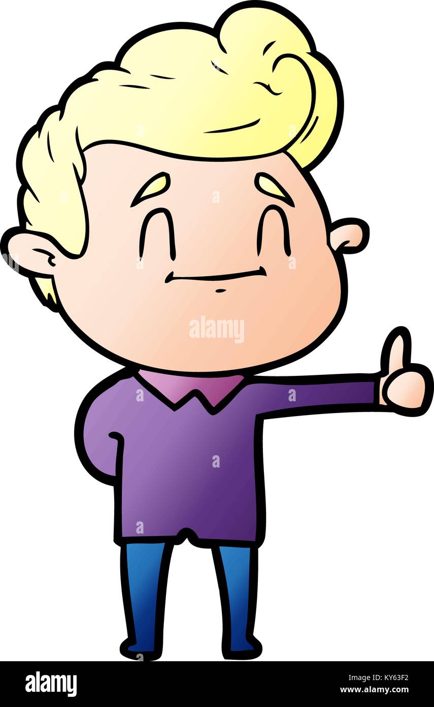 happy cartoon man giving thumbs up Stock Vector Image & Art - Alamy