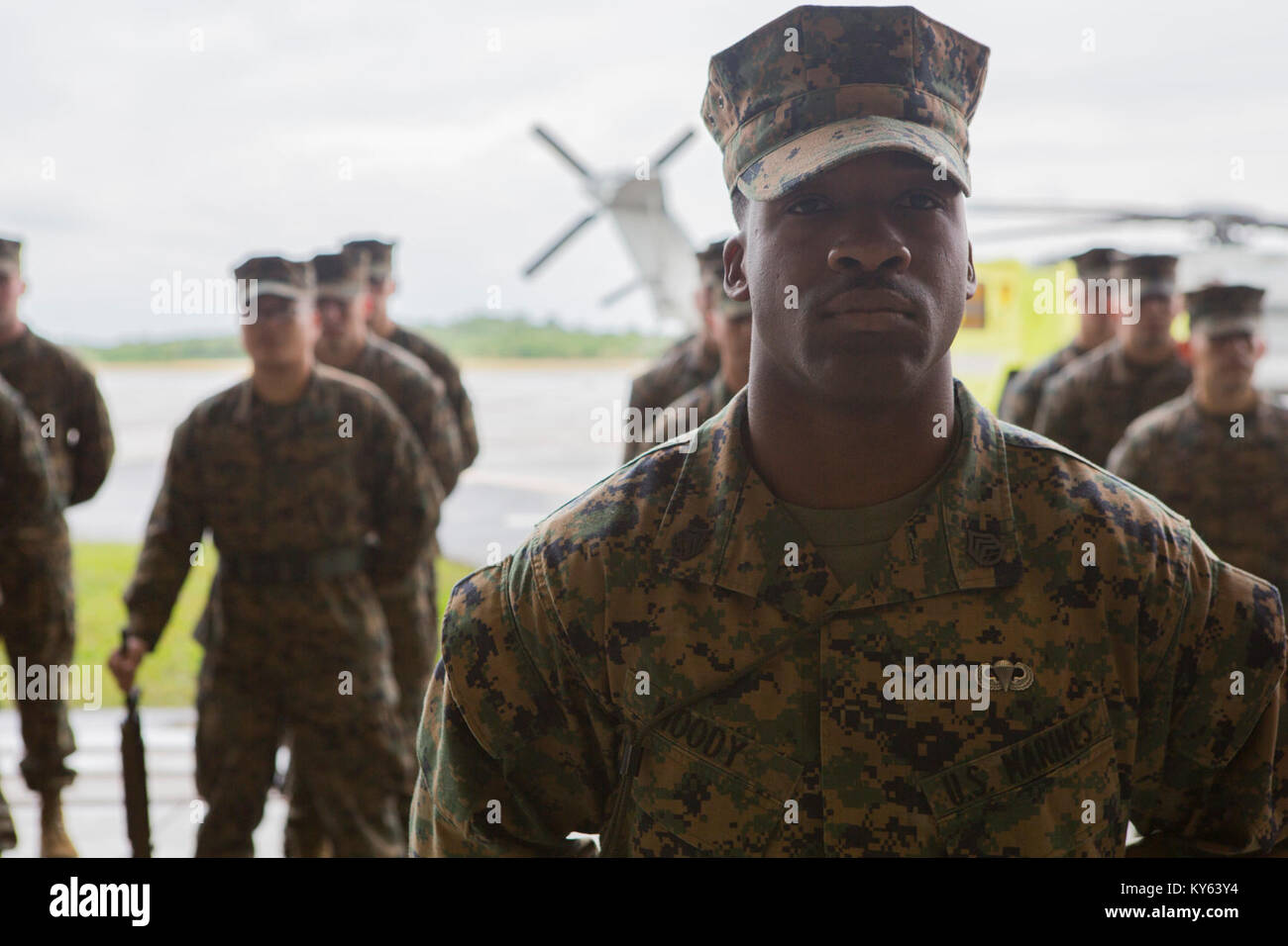 U.S. Marine Corps SSgt. Roland Moody, the distribution management chief ...