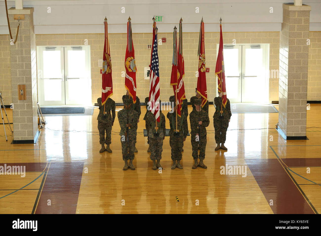 Marines with the Marine Corps Installations East, Marine Corps Base Camp Lejeune Color Guard