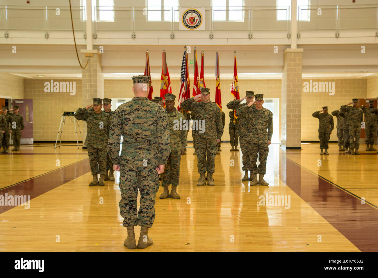 Marines with Marine Corps Installations East render honors to Brig. Gen. Julian D. Alford