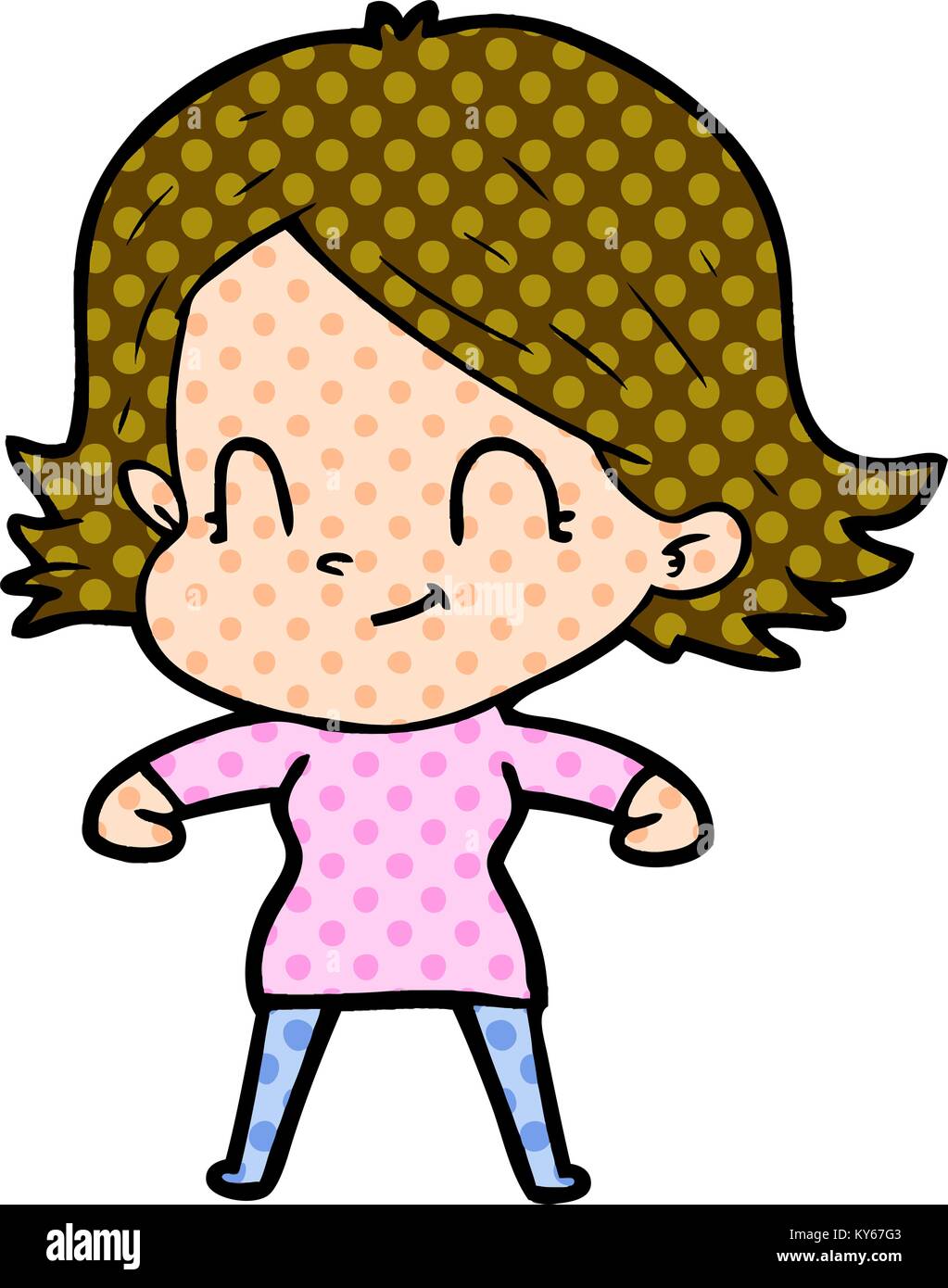 cartoon friendly girl Stock Vector Image & Art - Alamy