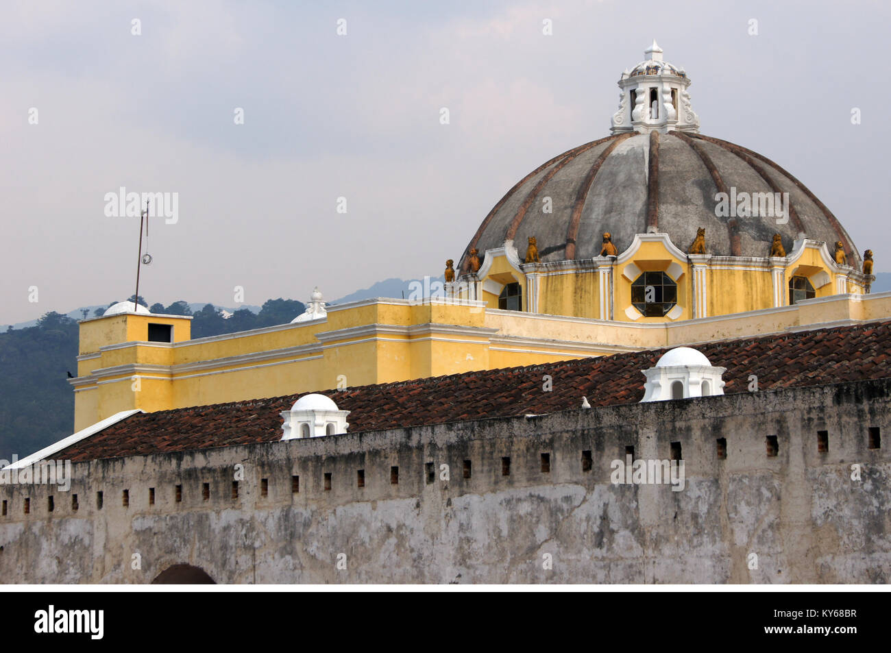 Big dome of church La Merced in Antigua Guatemala Stock Photo - Alamy