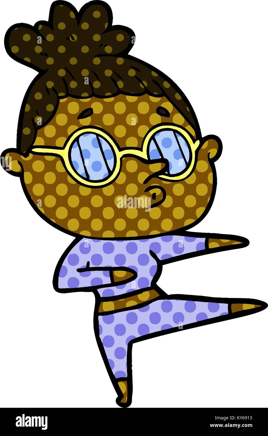 cartoon woman wearing glasses Stock Vector Image & Art - Alamy