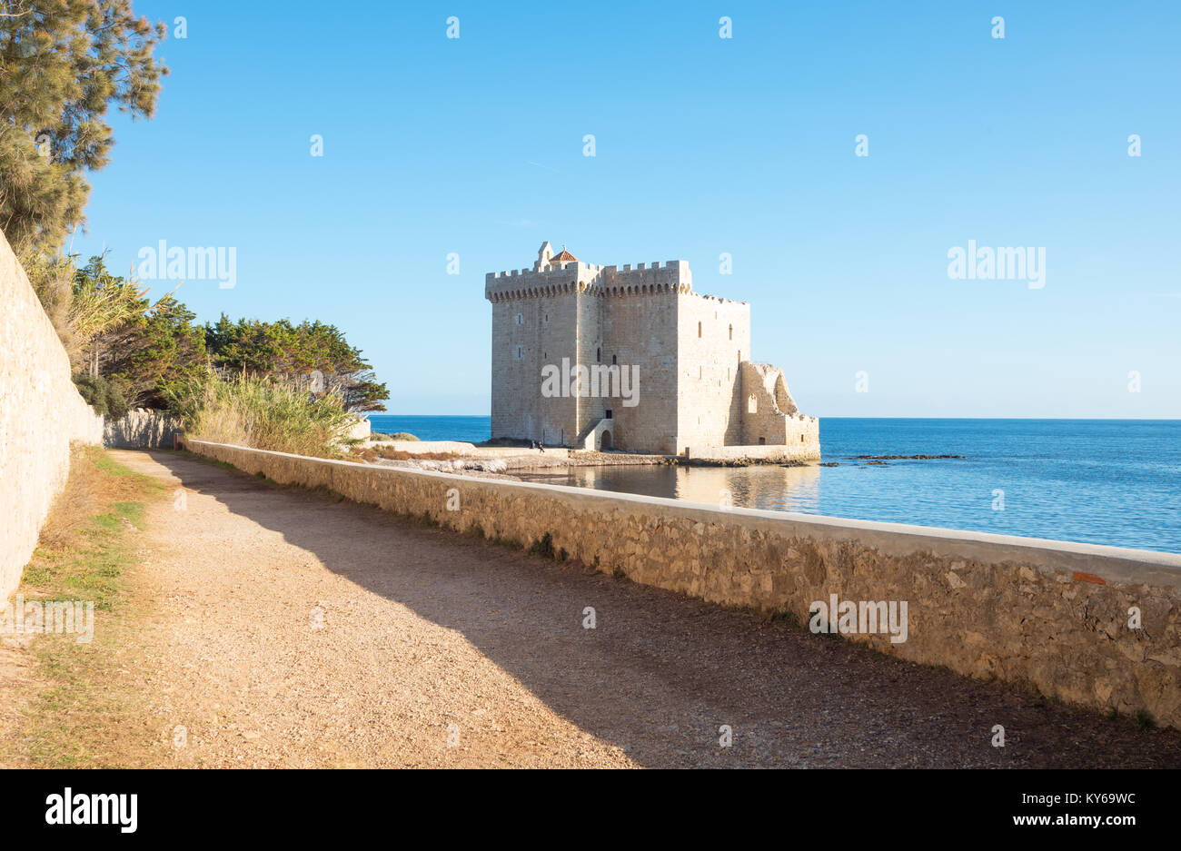 Cannes, France November 21, 2017 St Honorat island, the fortified