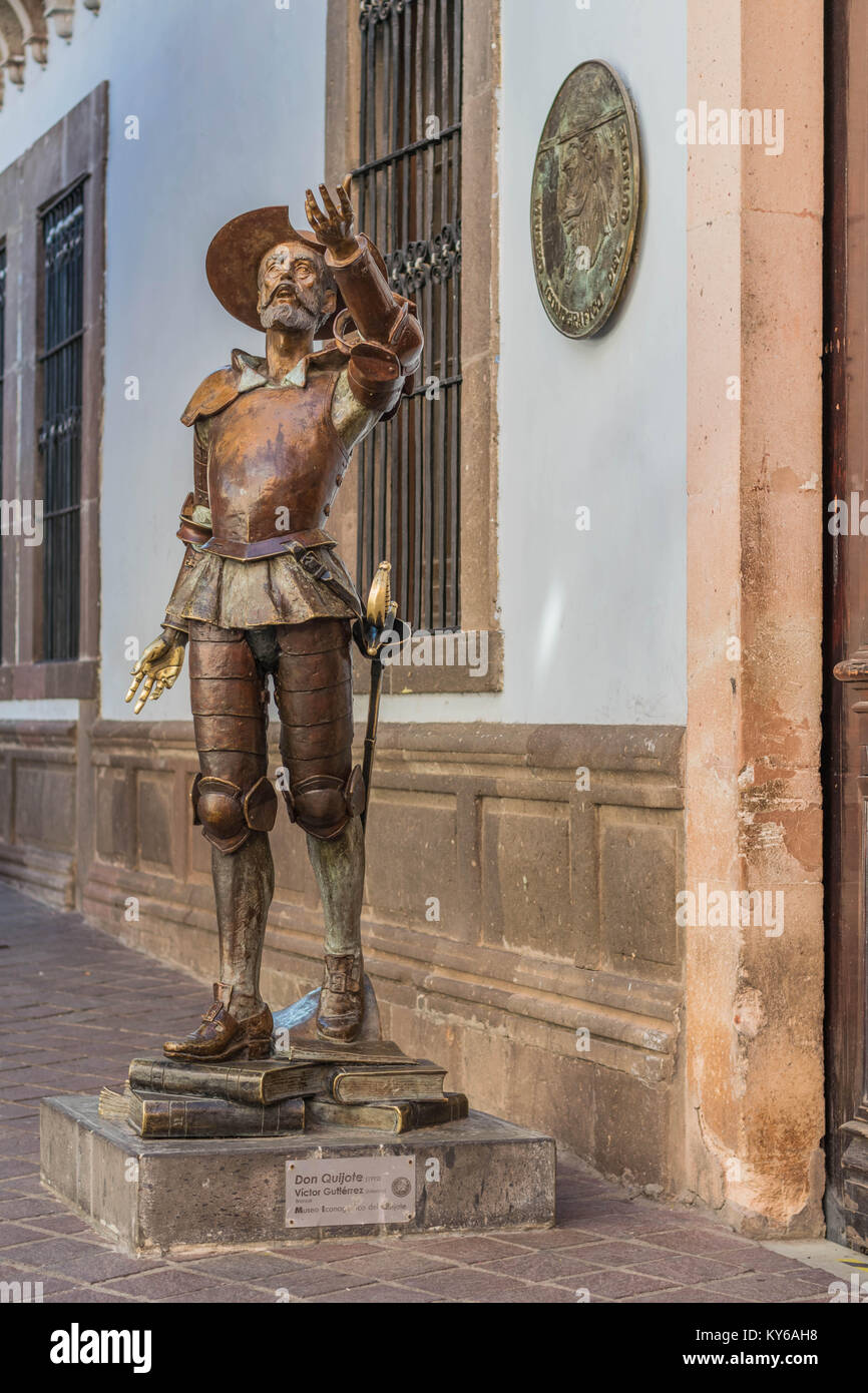 Don Quixote statue, in front of the Don Quixote Museum, in Guanajuato