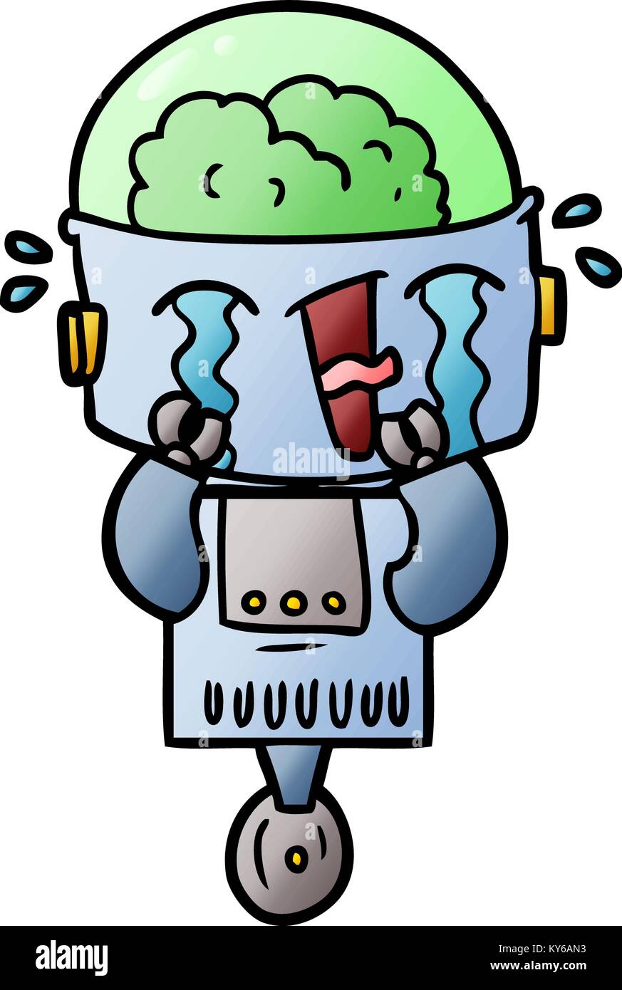 cartoon crying robot Stock Vector Image & Art - Alamy