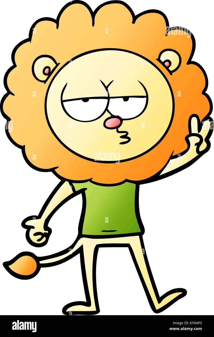 cartoon bored lion waving Stock Vector Image & Art - Alamy