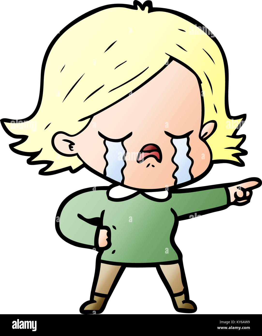 cartoon girl crying Stock Vector Image & Art - Alamy
