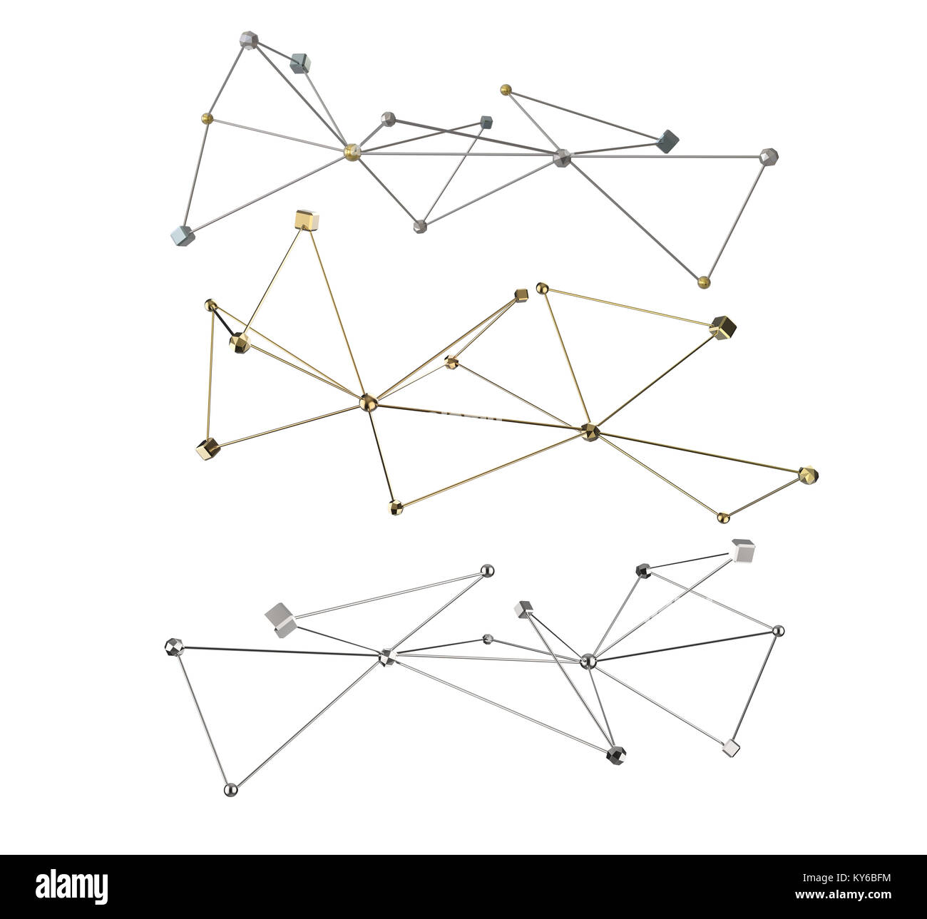 3d rendering metal connection structure on white background Stock Photo ...