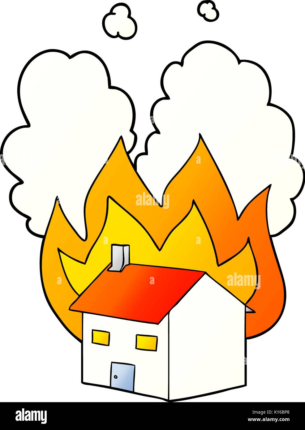 cartoon burning house Stock Vector Image & Art - Alamy