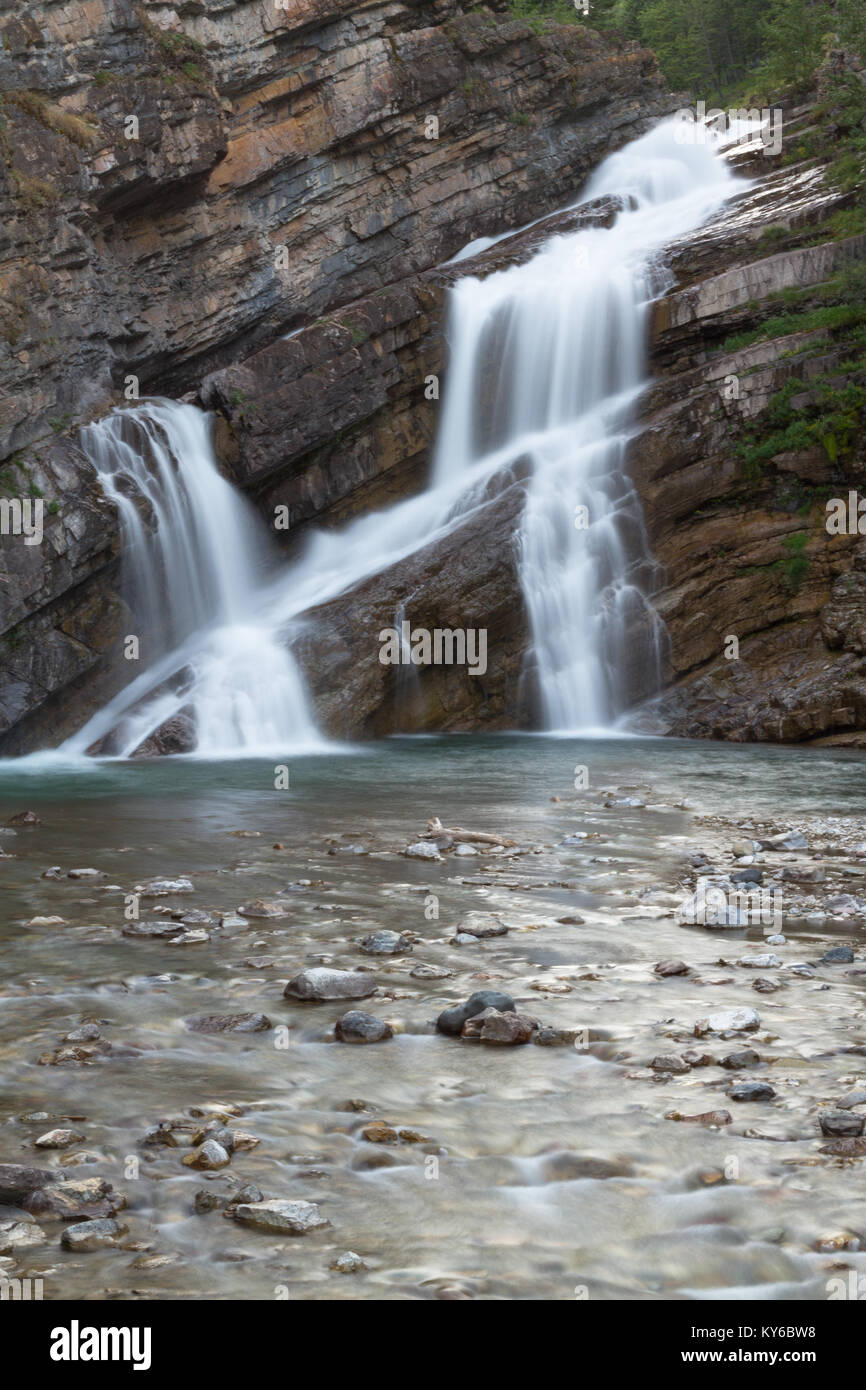 Waterfall in Waterton National Park Stock Photo Alamy