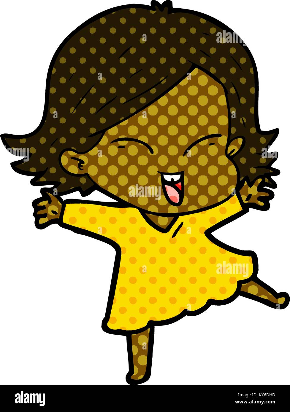 happy cartoon girl Stock Vector Image & Art - Alamy