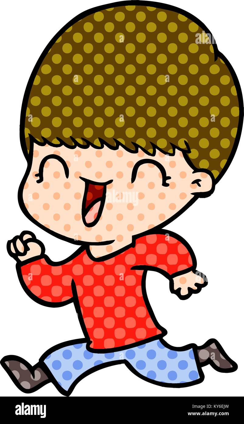happy cartoon boy Stock Vector Image & Art - Alamy