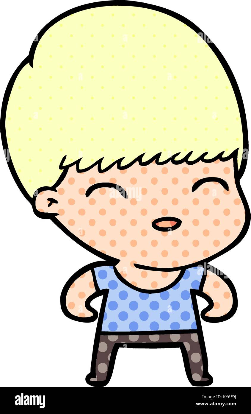 happy cartoon boy Stock Vector Image & Art - Alamy