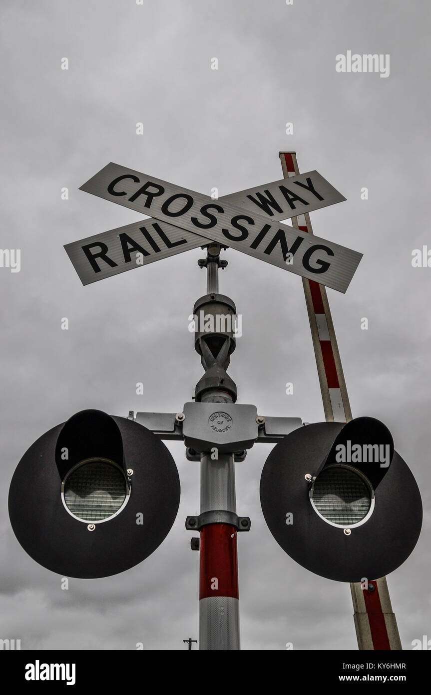 Railway Crossing Sign High Resolution Stock Photography And Images Alamy