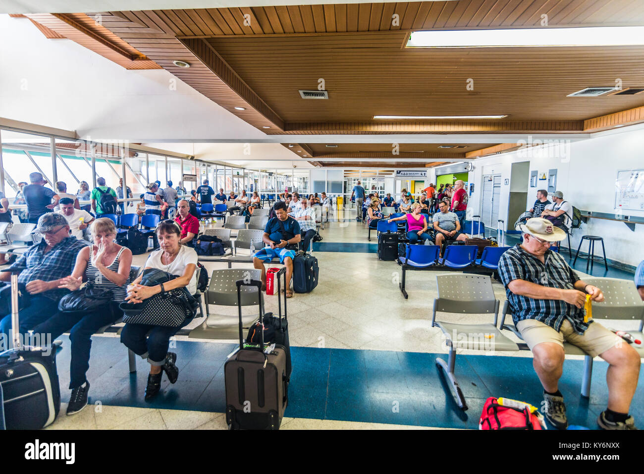 SAN ANDRES ISLAND, Colombia   Circa March 2017. Waiting Room at the San Andres Airport. Stock Photo