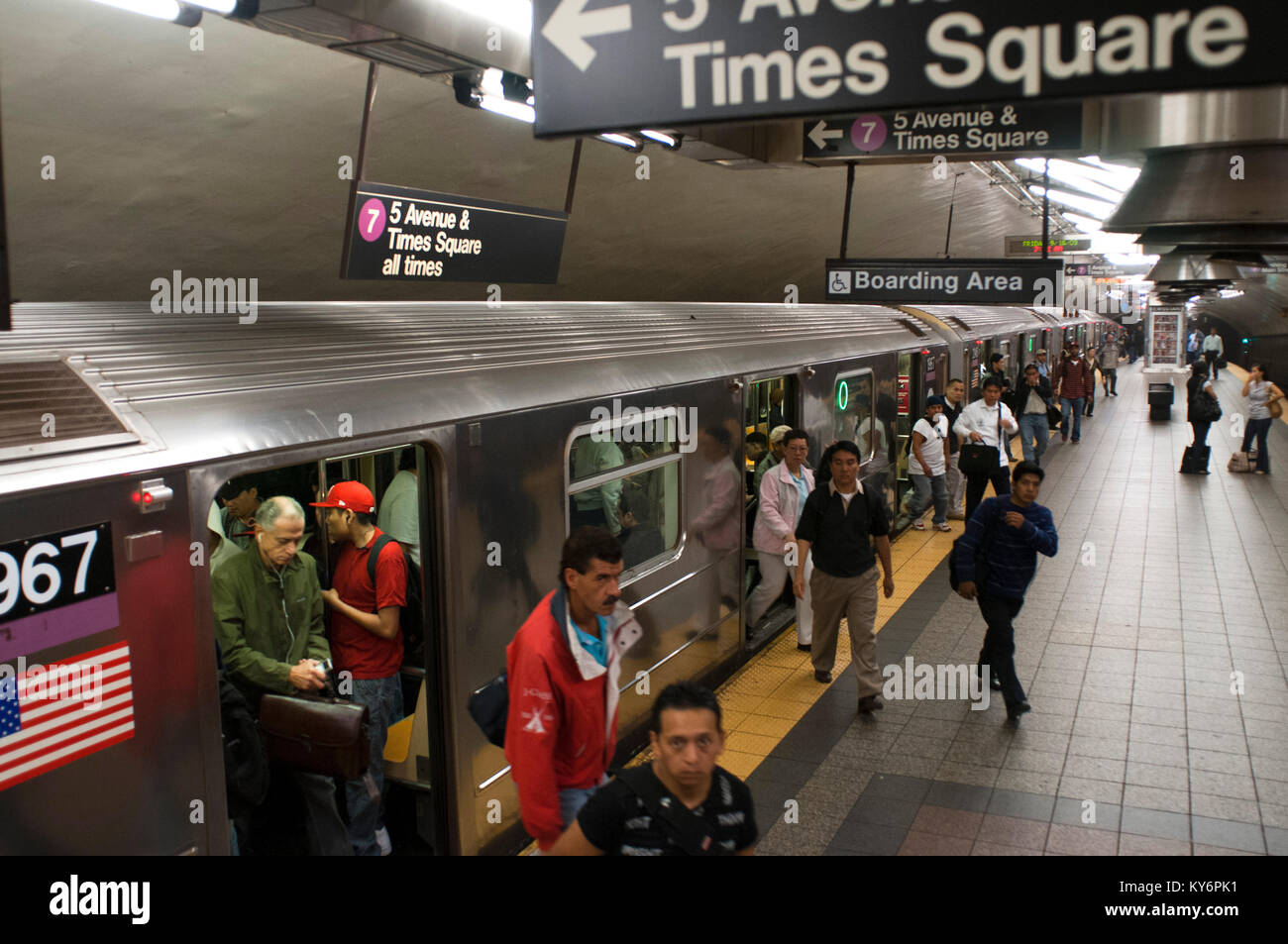 The A train New York subway line, New York City, America, USA Stock
