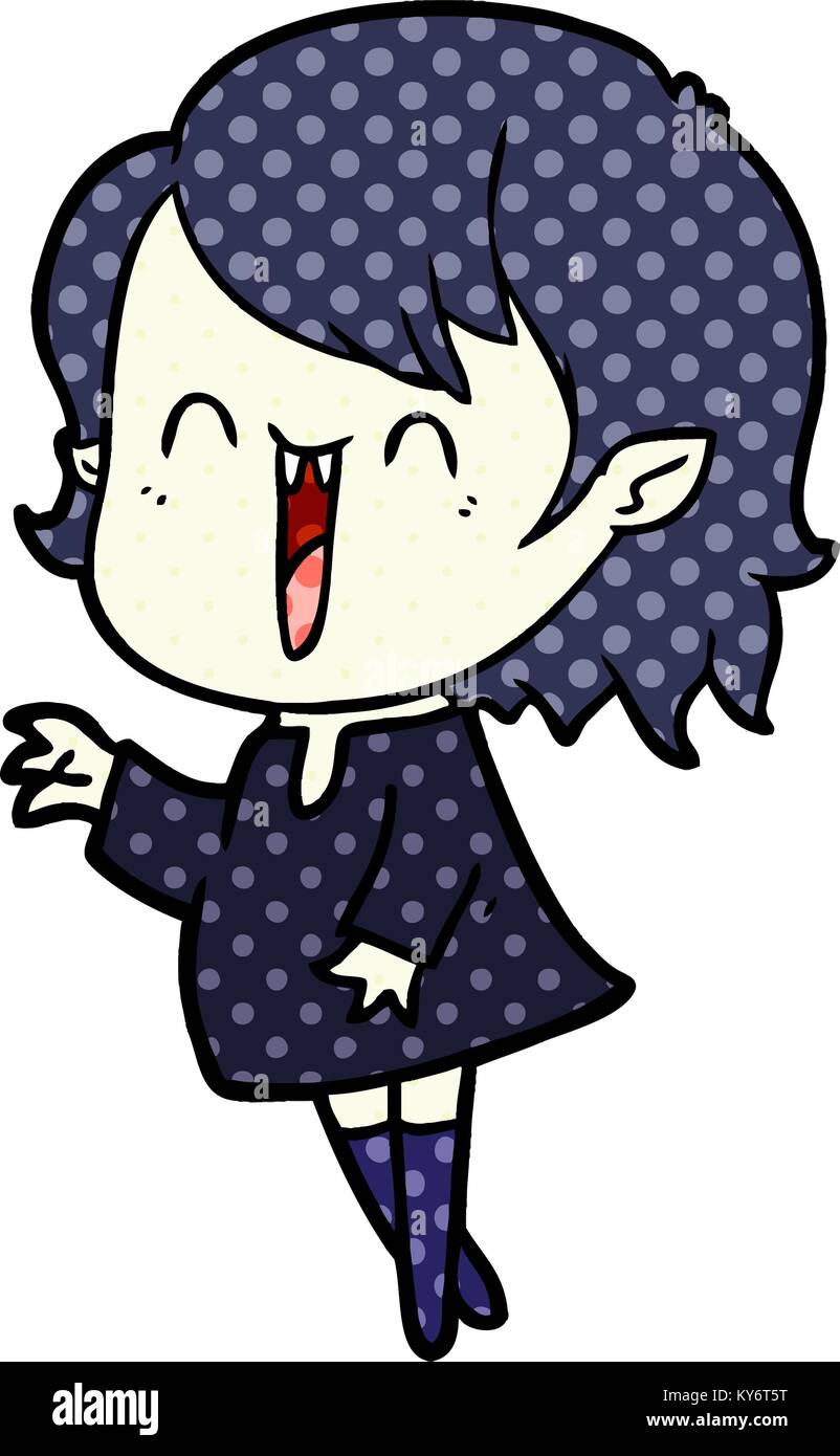 cute cartoon happy vampire girl Stock Vector Image & Art - Alamy