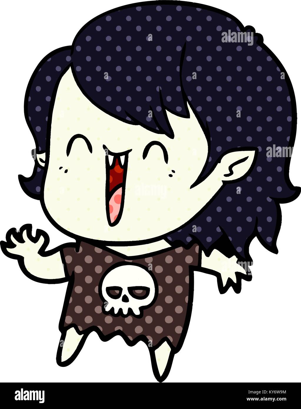 cute cartoon happy vampire girl Stock Vector Image & Art - Alamy