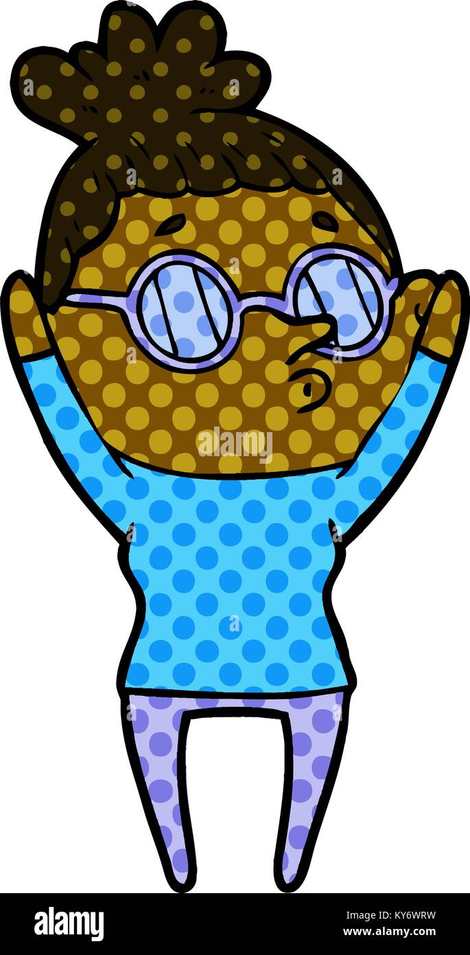 cartoon woman wearing glasses Stock Vector Image & Art - Alamy
