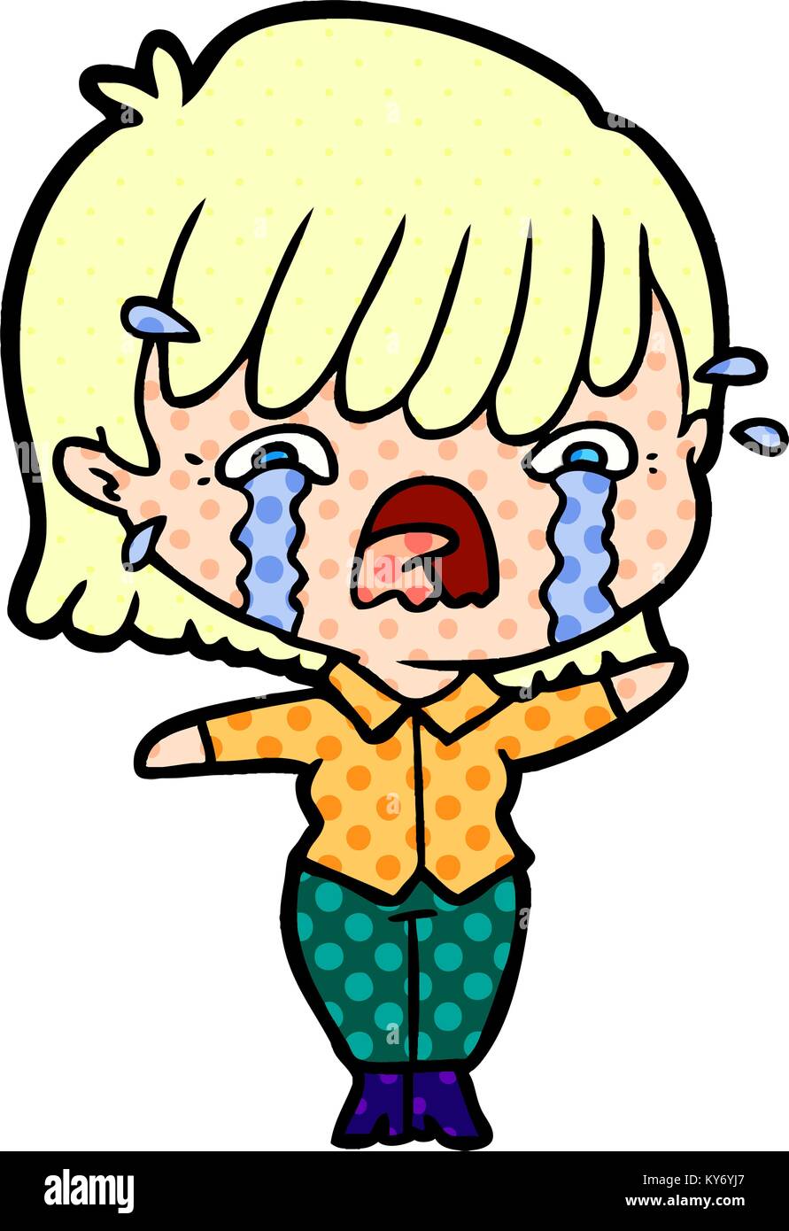 cartoon girl crying Stock Vector Image & Art Alamy