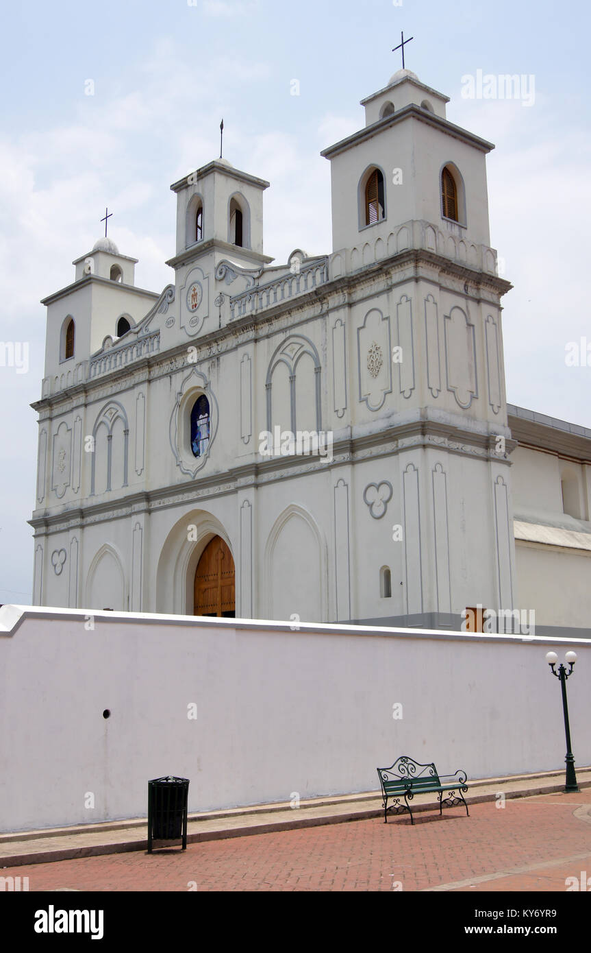 White church in Ahuachapan in SAlvador Stock Photo
