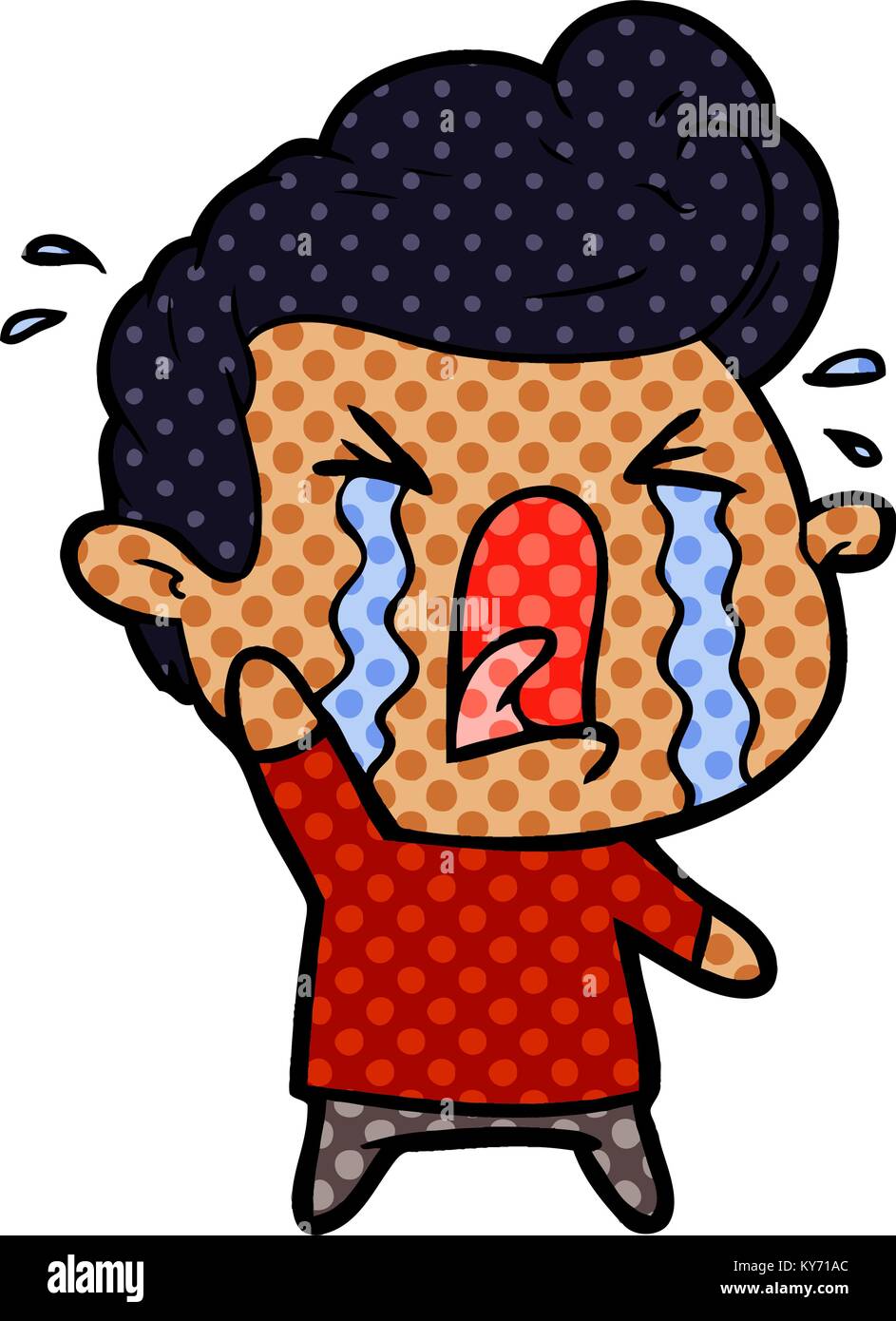 Cartoon Crying Man Stock Vector Art Illustration Vector Image