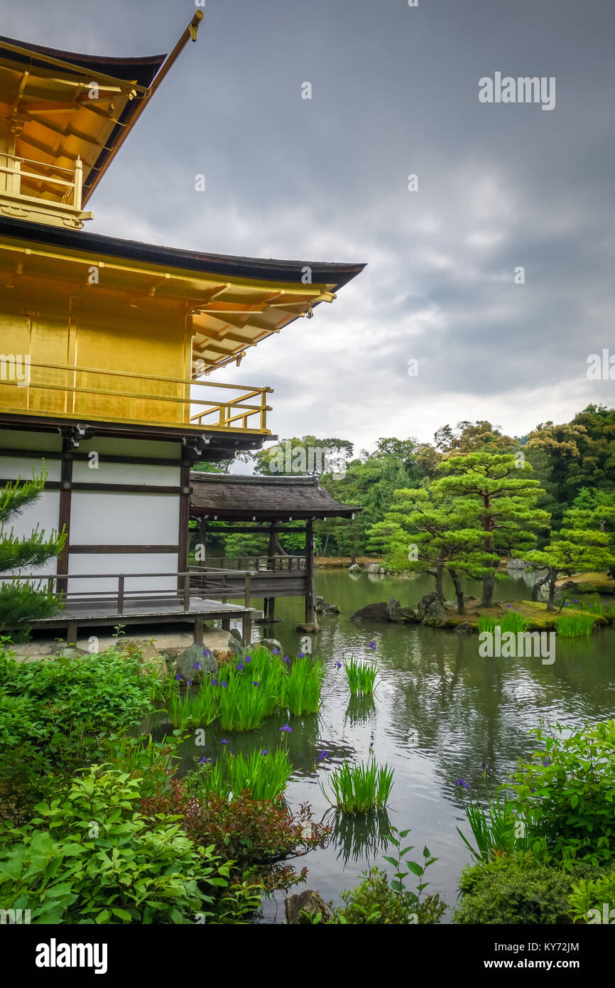 Kinkaku-ji golden temple pavilion in Kyoto, Japan Stock Photo