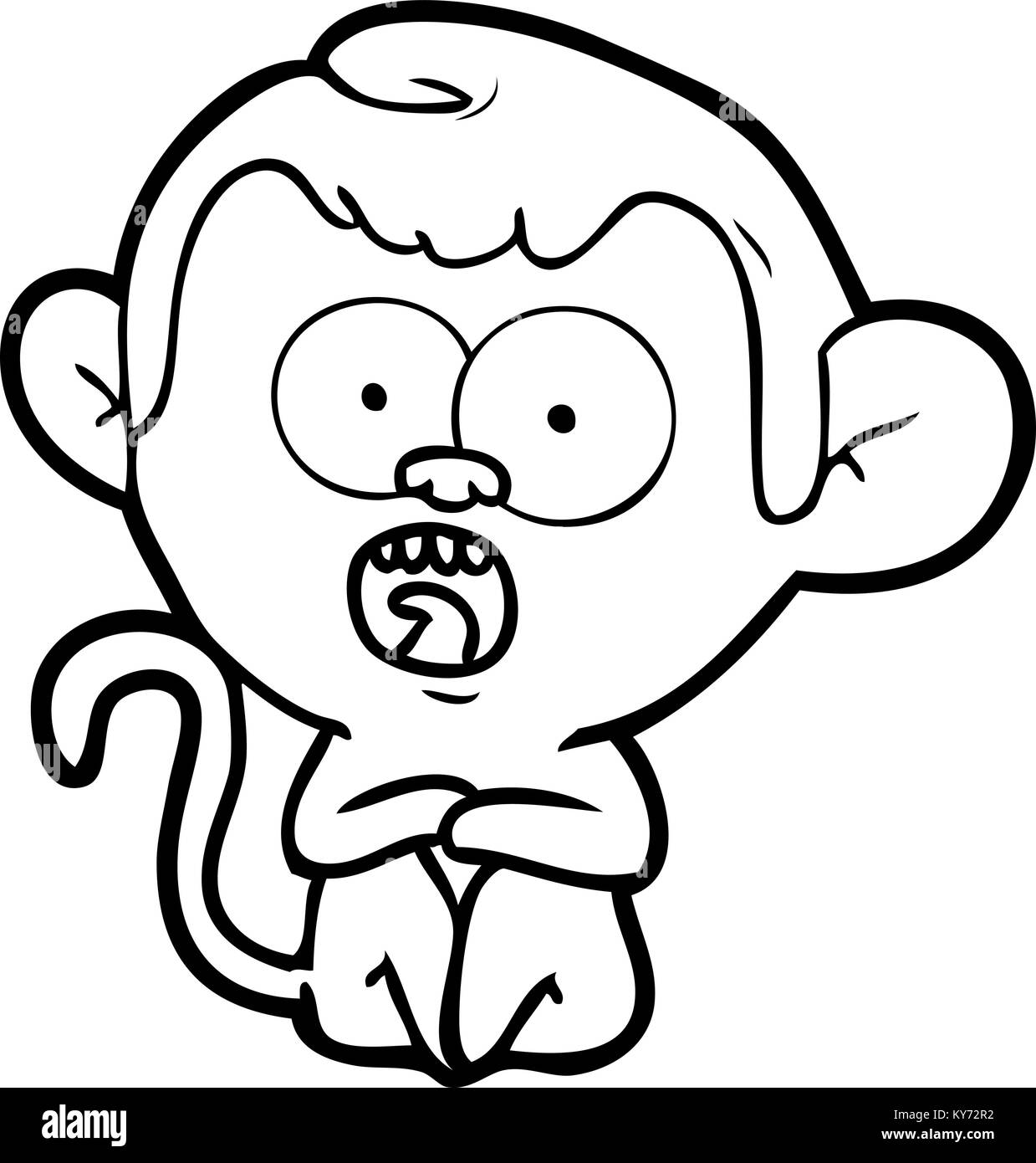cartoon shocked monkey Stock Vector