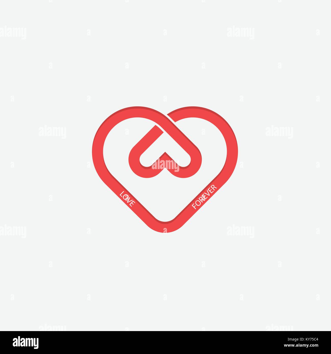 Heart icons vector logo design template.Love symbol.Valentine's Day sign.Emblem isolated on white background.Vector illustration Stock Vector