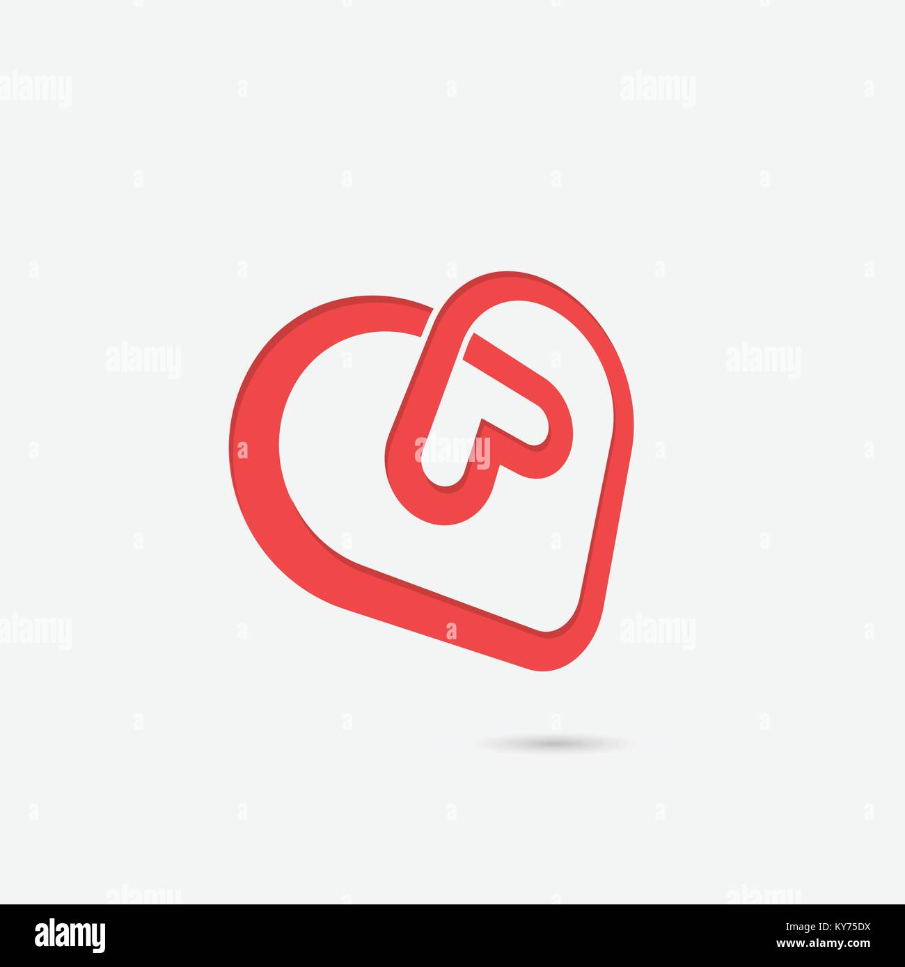 Heart icons vector logo design template.Love symbol.Valentine's Day sign.Emblem isolated on white background.Vector illustration Stock Vector