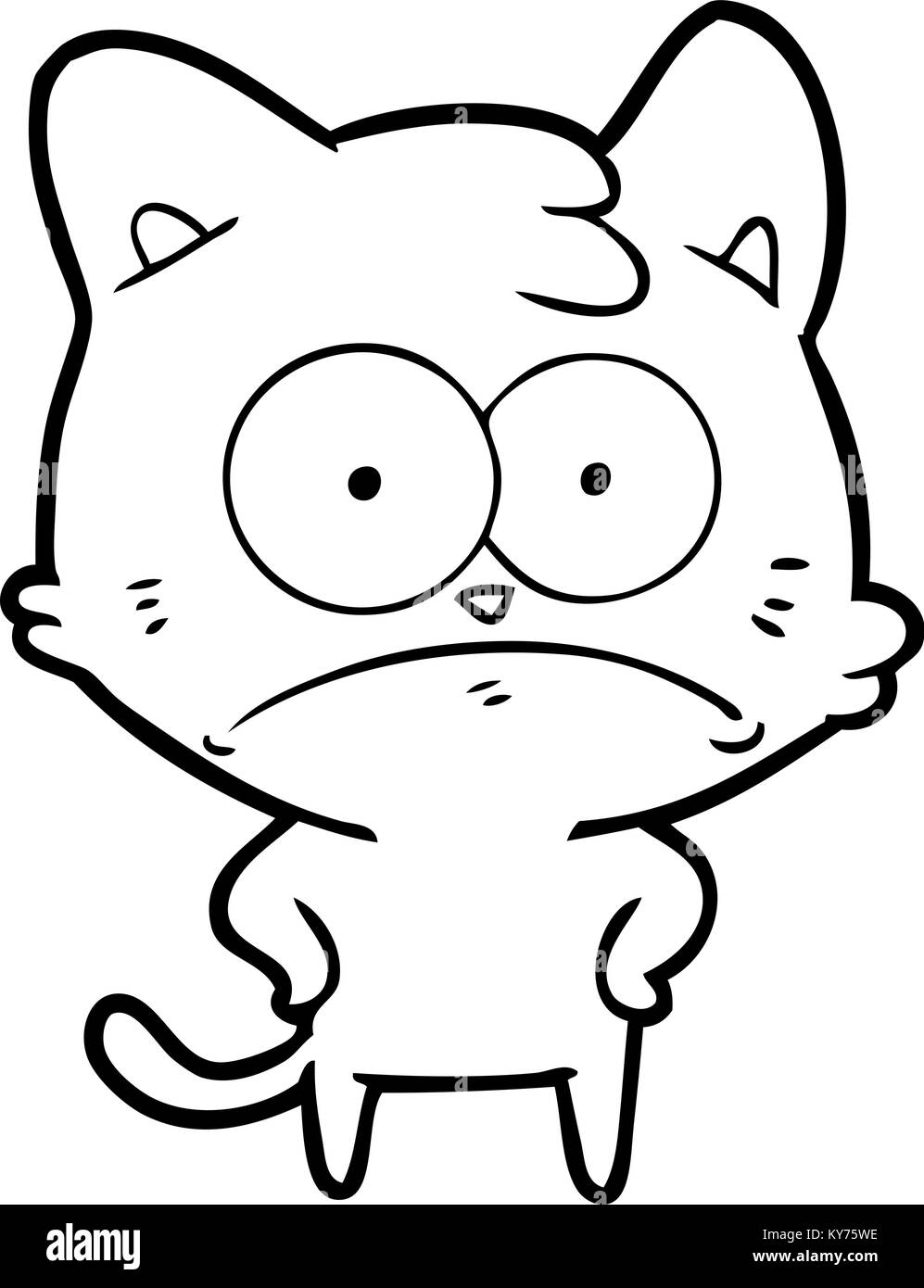 cartoon nervous cat Stock Vector Image & Art - Alamy
