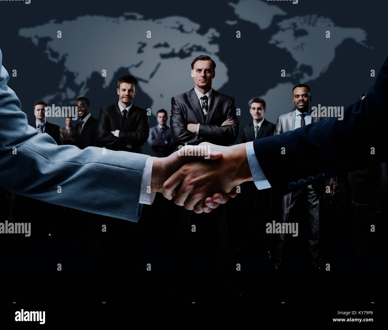 handshake isolated on business background Stock Photo - Alamy