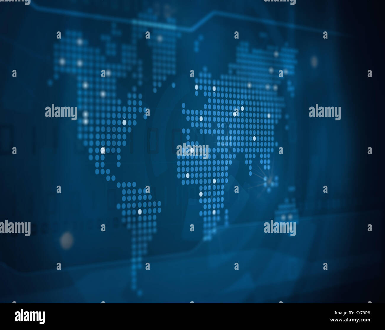 dotted world map business background Stock Photo
