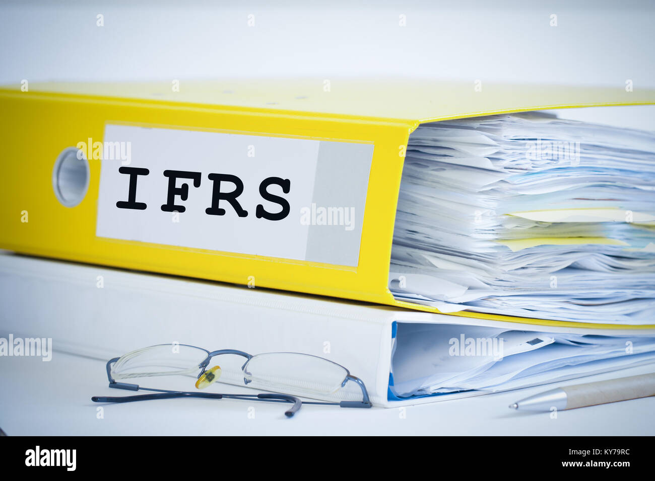 ifrs standards folder with documents Stock Photo
