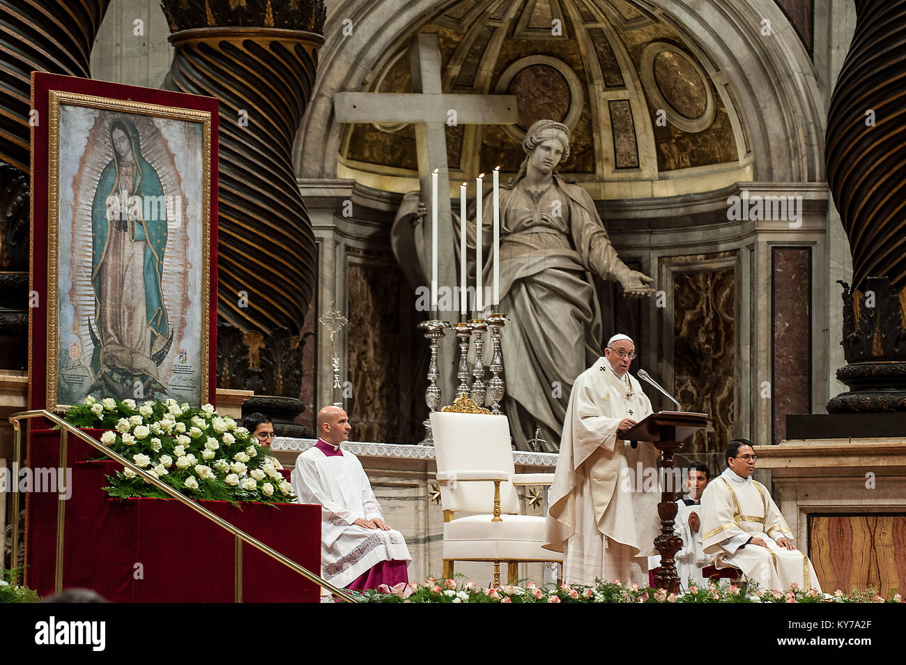 Pope Francis leads a special mass for Our Lady of Guadalupe in Saint ...