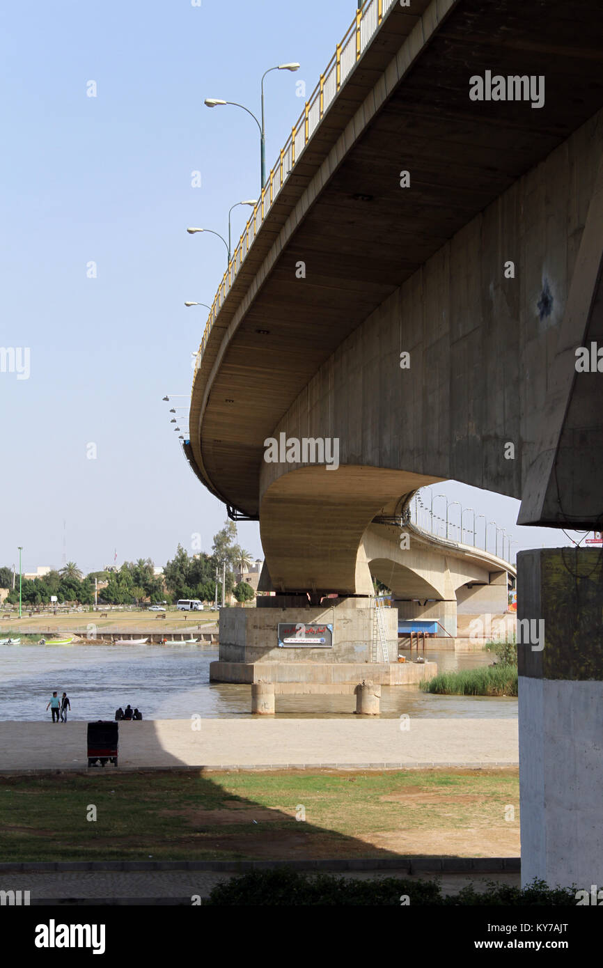 New cement bridge n Ahvaz, Iran Stock Photo