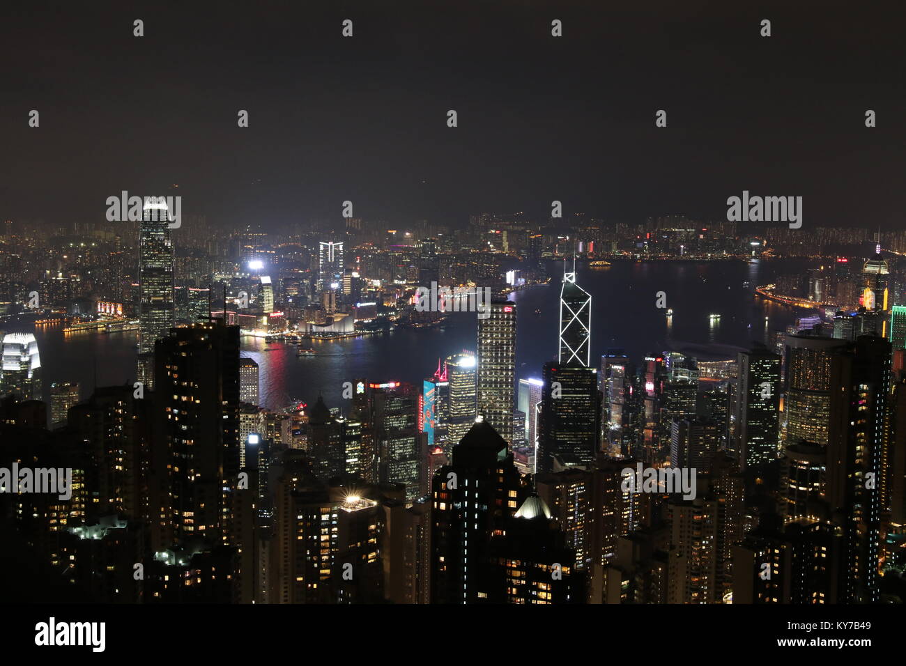 Victoria harbour from the peak in Hong Kong Stock Photo - Alamy